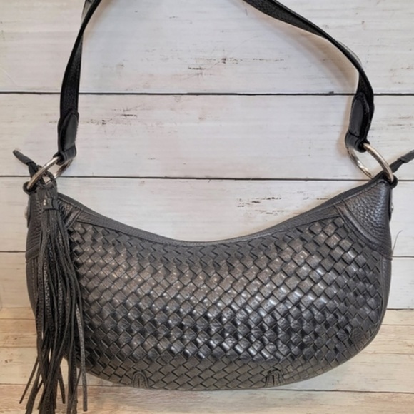 BRIGHTON BLACK WOVEN HANDBAG WITH TASSEL - Picture 4 of 16